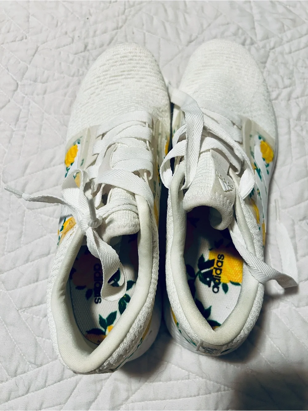 Adidas Edge Lux 4 Running Shoes With Yellow Floral Pattern